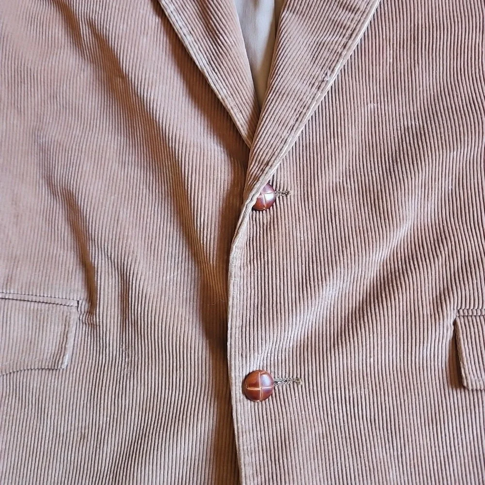 Pioneer Wear Blazer Mens 46L Corduroy Western Rockabilly Elbow Patches‎ Brown